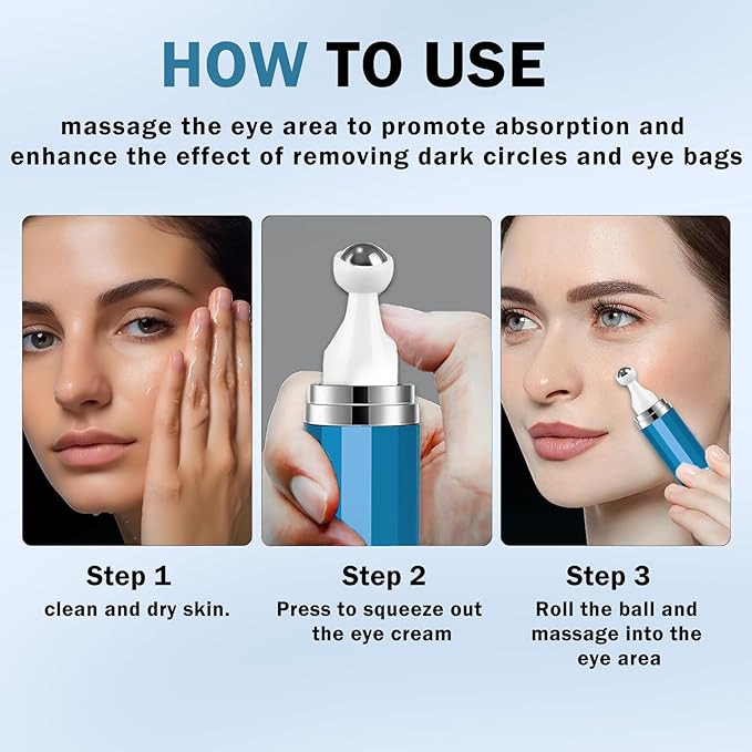 Caffeine Under Eye Cream for Dark Circles Eye Cream for Puffiness and Bags Under Eyes,Eye Roller for Puffy Eyes and Firming,Wrinkle Reducing Crema Para las Ojeras-Velvo Beauty