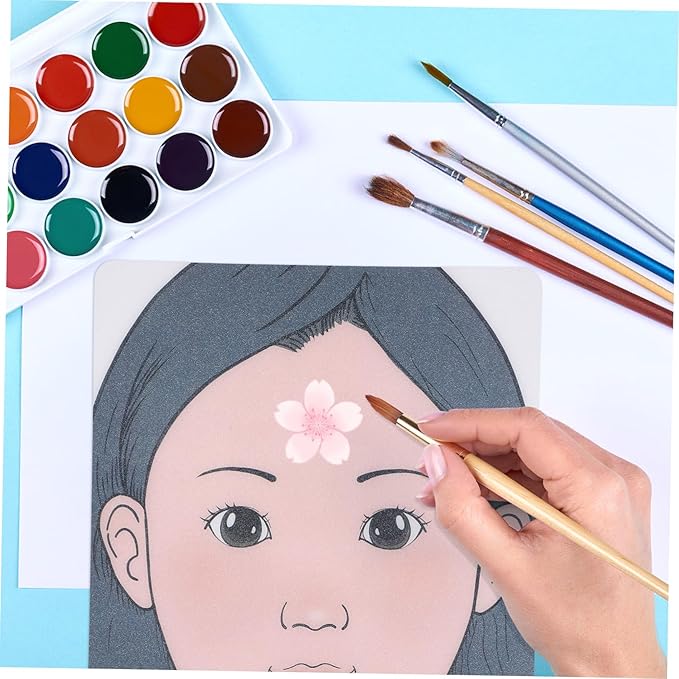 ADOCARN 2pcs Makeup Practice Board Makeup Training Face Colored Makeup Template Painting Exercise Template Cosmetic Makeup Template Eyelid Face Board Double Eyelid Plastic Child Face Paint-Velvo Beauty