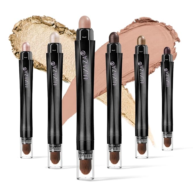 6PCS Cream Eyeshadow Stick Makeup Sets, Metallic And Matte Shimmer Eye Shadow Eye Brightener Stick Pencil Crayon, A10-Quartz Pink-Velvo Beauty