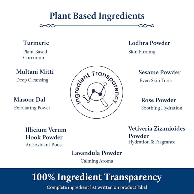 Blue Nectar Turmeric Ubtan Powder for Glowing Skin | Ayurvedic Ubtan Face Pack for Skin Brightening | Tan Removal Face Pack for Women & Men with Multani Mitti Powder | (3.5 Oz, 9 Herbs)-Velvo Beauty