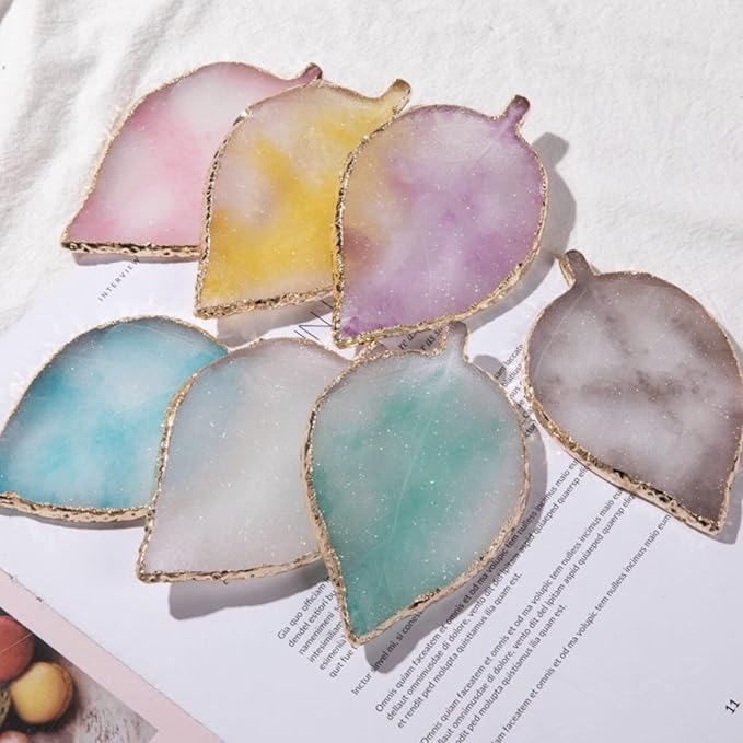 1 Piece Nail Art Palette Nail Polish Palette Mixing Palette Makeup Plate Nail Plate for Nail Art Nail Tip Holder Nail Art Display (gray leaf)-Velvo Beauty