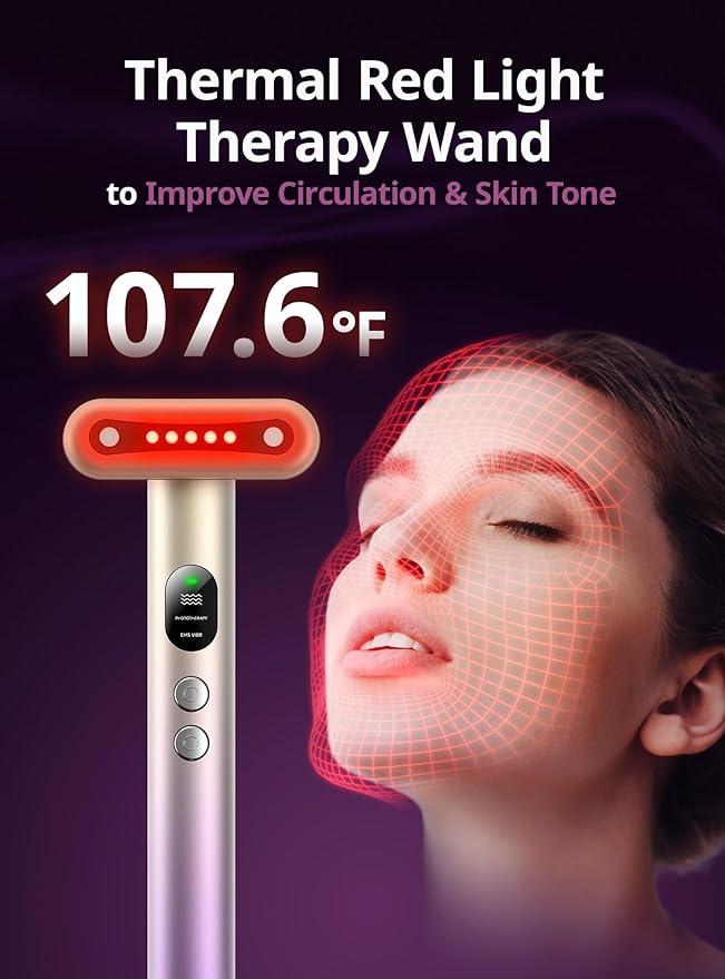 Red-Light-Therapy-for-Face,9 in 1 LED Light Therapy Eye Equipment for Skin Care, Red Light Therapy Face Massager Eye Beauty Skincare Rejuvenation Tool Microcurrent Facial Device Gift for Women at Home-Velvo Beauty