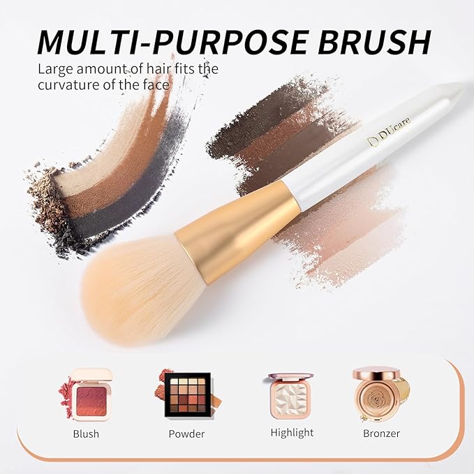 DUcare Tapered Blush Brush for Cheeks - Pointed Powder Brush for Light Application, Multi-Purpose Makeup Brushes Perfect for Highlighting, Defining, Sculpting, and Contouring-Velvo Beauty