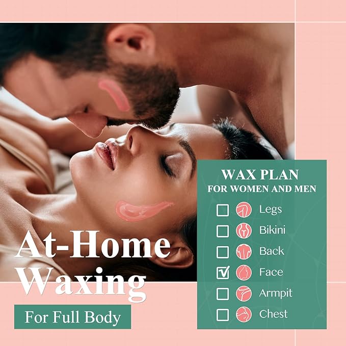 Hard Wax Beads, 1lb Wax Beans for Hair Removal Sensitive Skin with Rose Formula, Perfect for Full Body, Facial, Brazilian Bikini, and Legs at Home Wax Refill for Women Men (pink)-Velvo Beauty