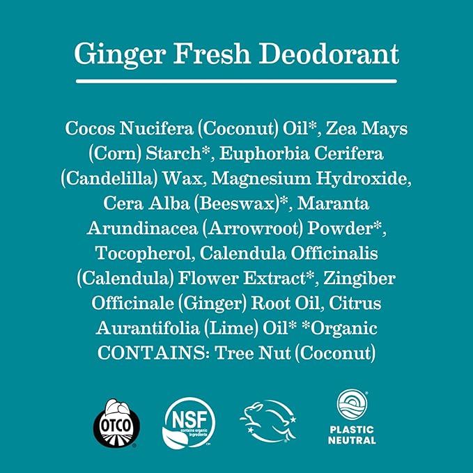 Earth Mama Ginger Fresh Deodorant | Safe for Sensitive Skin, Pregnancy and Breastfeeding, Contains Organic Ginger and Lime, No Baking Soda or Aluminum, 2.65-Ounce (2-Pack)-Velvo Beauty