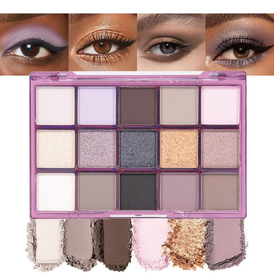 Smokey Eye Shadow Makeup Palette,15 Colors Nude Taupe Dark Shimmer Matte Makeup Pallet,Long Lasting Waterproof for Daily and Halloween,Vegan,Cruelty -free-Velvo Beauty