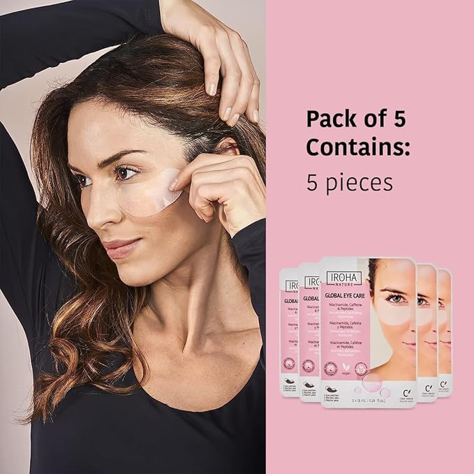 Eye Masks, Reduces Wrinkles, Dark Circles & Puffiness - Pack of 5 Pairs - Hydrating Patches with Niacinamide, Caffeine, Peptides - Vegan, Cruelty-Free, Skincare, Under Eye Treatment, Gift-Velvo Beauty