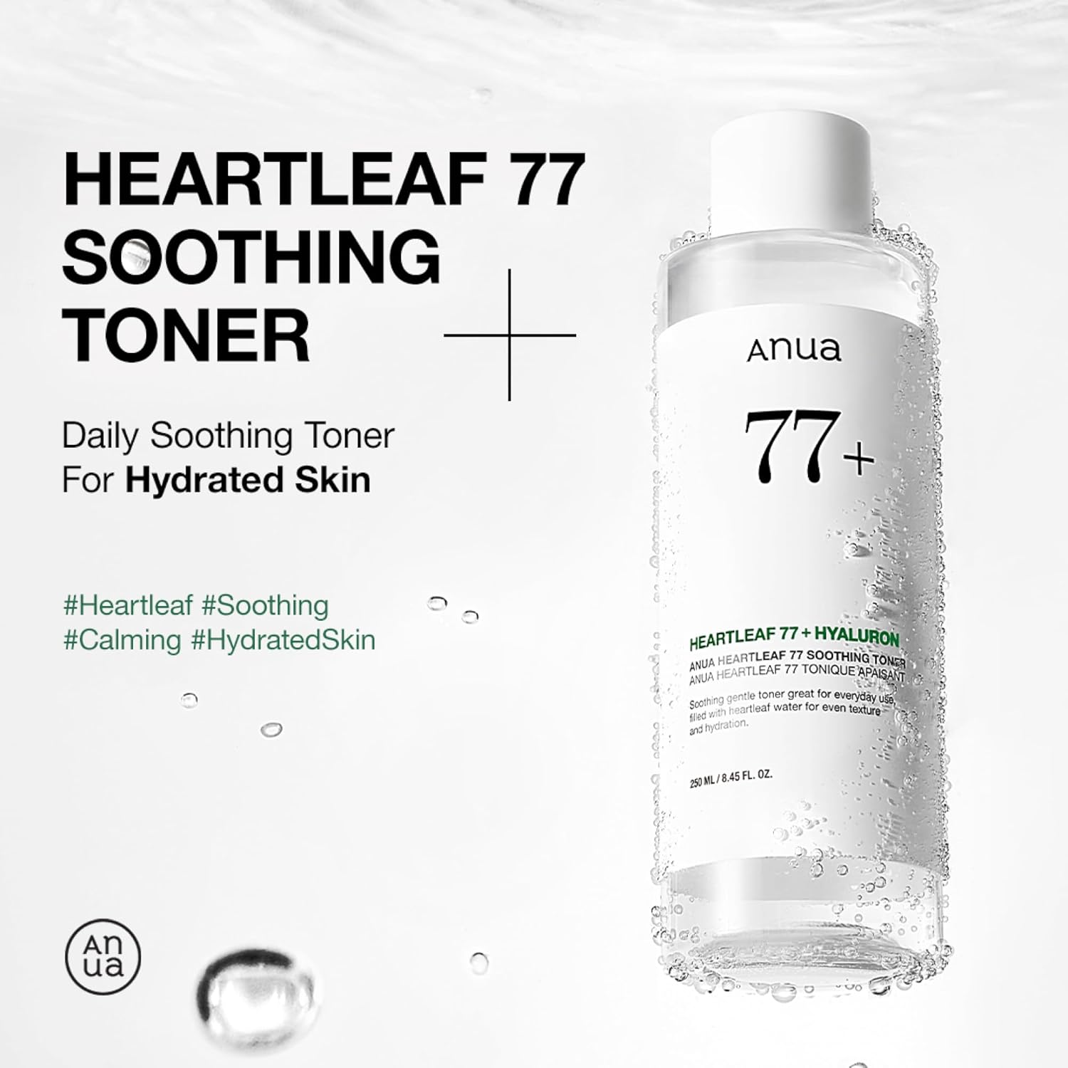Anua Heartleaf 77 Soothing Toner I pH 5.5 Skin Trouble Care, Calming Skin, Refreshing, Purifying (500ml / 16.9 fl.oz.)-Velvo Beauty