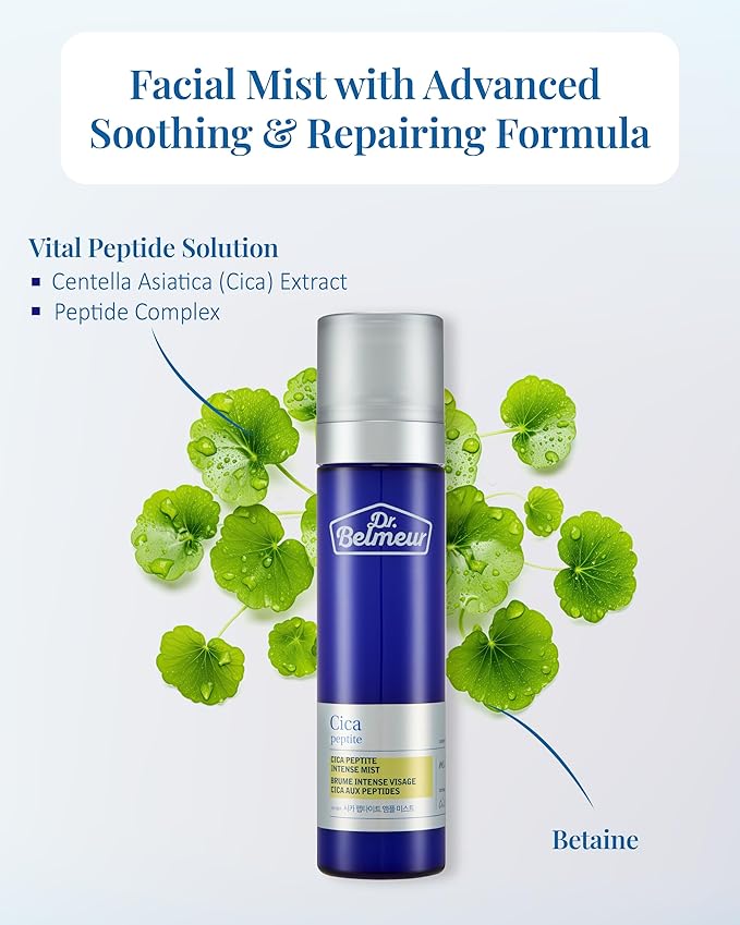 Advanced CICA Intense Mist for Sensitive Skin (4.1fl oz) - Ultra Fine Mist for Soothe, Hydrate. Korean Skin Care. Centella Asiatica, Betaine.-Velvo Beauty