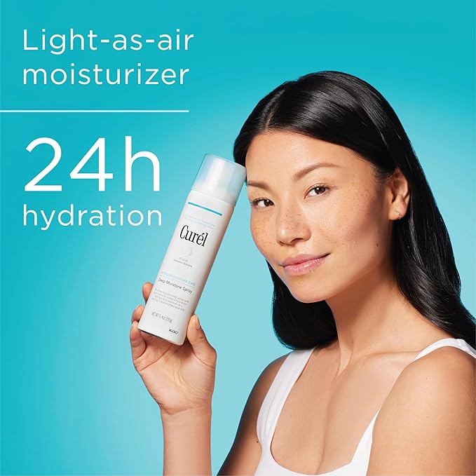 Curel Japanese Skin Care Deep Moisture Spray, Spray on Moisturizer for Dry Skin, Face Hydrating spray with Ceramides, 5 Oz-Velvo Beauty