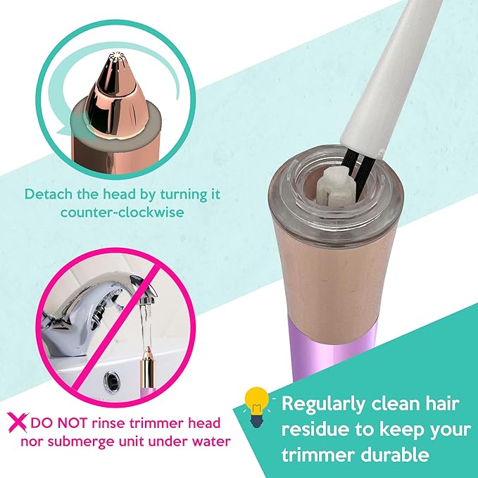 2 in 1 Eyebrow and Facial Hair Remover for Women Painless Flawless Electric Razor Epilator Trimmer Shaver with 18K Gold-Plated, USB Rechargeable, 360° LED for Eyebrow and Face Hair Removal-Velvo Beauty
