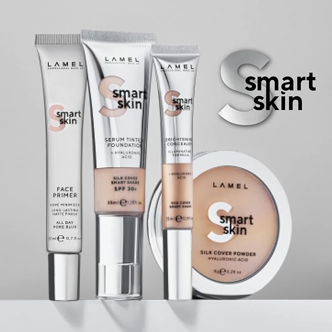 LAMEL Smartskin Serum Tinted Foundation - Hydrating & Nourishing - Hypoallergenic & Skin-Caring - Color Correcting - Anti-Aging Formula with Hyaluronic Acid, 404-1,18 fl.oz-Velvo Beauty