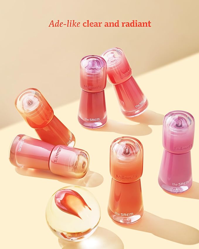 THESAEM Saemmy's Ade Shot Tint (02, 05) - Korean Lip Titnt, Water Gel Lip Stain with Plump Glowy Moisturizing Finish, Buildable Radiant Gloss, Long-Lasting Comfort, 0.1 fl.oz.-Velvo Beauty