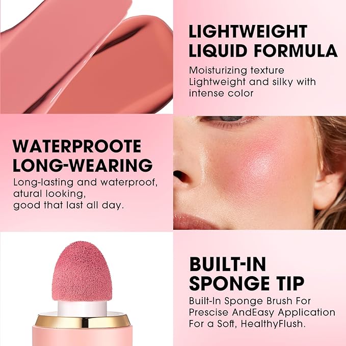 Jolilab Liquid Blush - High Pigment, Long - Lasting, Buildable Color for a Natural Glow(06#)