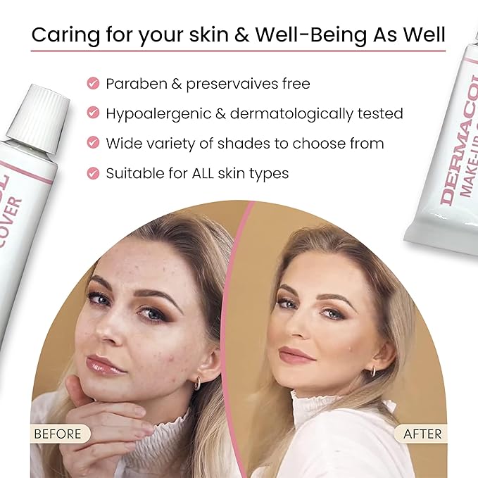 Dermacol Full Coverage Foundation | Long Lasting Waterproof Makeup Cover Cream SPF30 | Hypoallergenic & Light Weight Liquid | Tattoo, Acne, Spots, Under-eye Skin Cover-up - 30g-Velvo Beauty