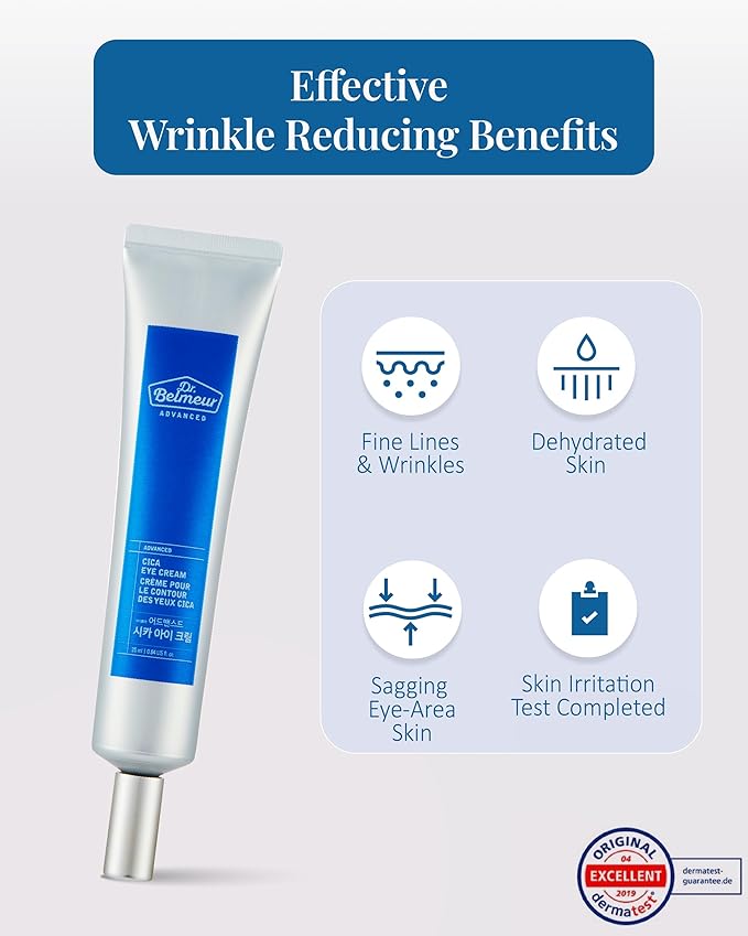 Advanced CICA Eye Cream (0.9fl oz) - Gentle Eye Care for Delicate Skin. Korean Skin Care by LG Beauty. Ceramide, Centella Asiatica, Pro-Retinol.-Velvo Beauty