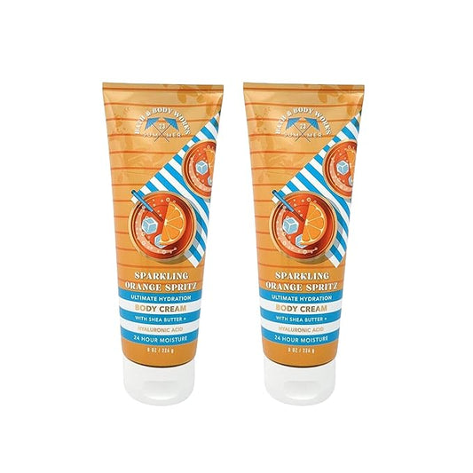 Bath & Body Works Ultimate Hydration Body Cream (Sparkling Orange Spritz), 8 Ounce (Pack of 2)-Velvo Beauty
