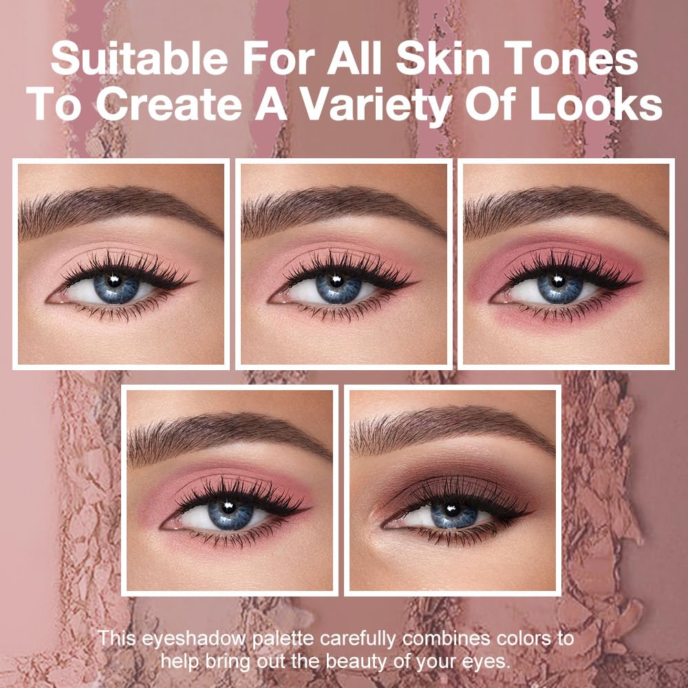 5 Color Eye Shadow Palette Makeup, Nude Coffee Pink Brown Dark Brown, Velvety Matte Finish, Highly Pigmented Make up Eyeshadow Palette, Long Lasting Waterproof, Neutral Daily Eye Makeup 04#-Velvo Beauty