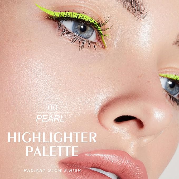 KYDA Face Highlighter Palette, High Glossy Face Illuminator Palette, Natural Glow Finish, Pearl Shimmer Smooth Baked Powder, Lasting Sparkling Highlighter Makeup-PEARL-Velvo Beauty