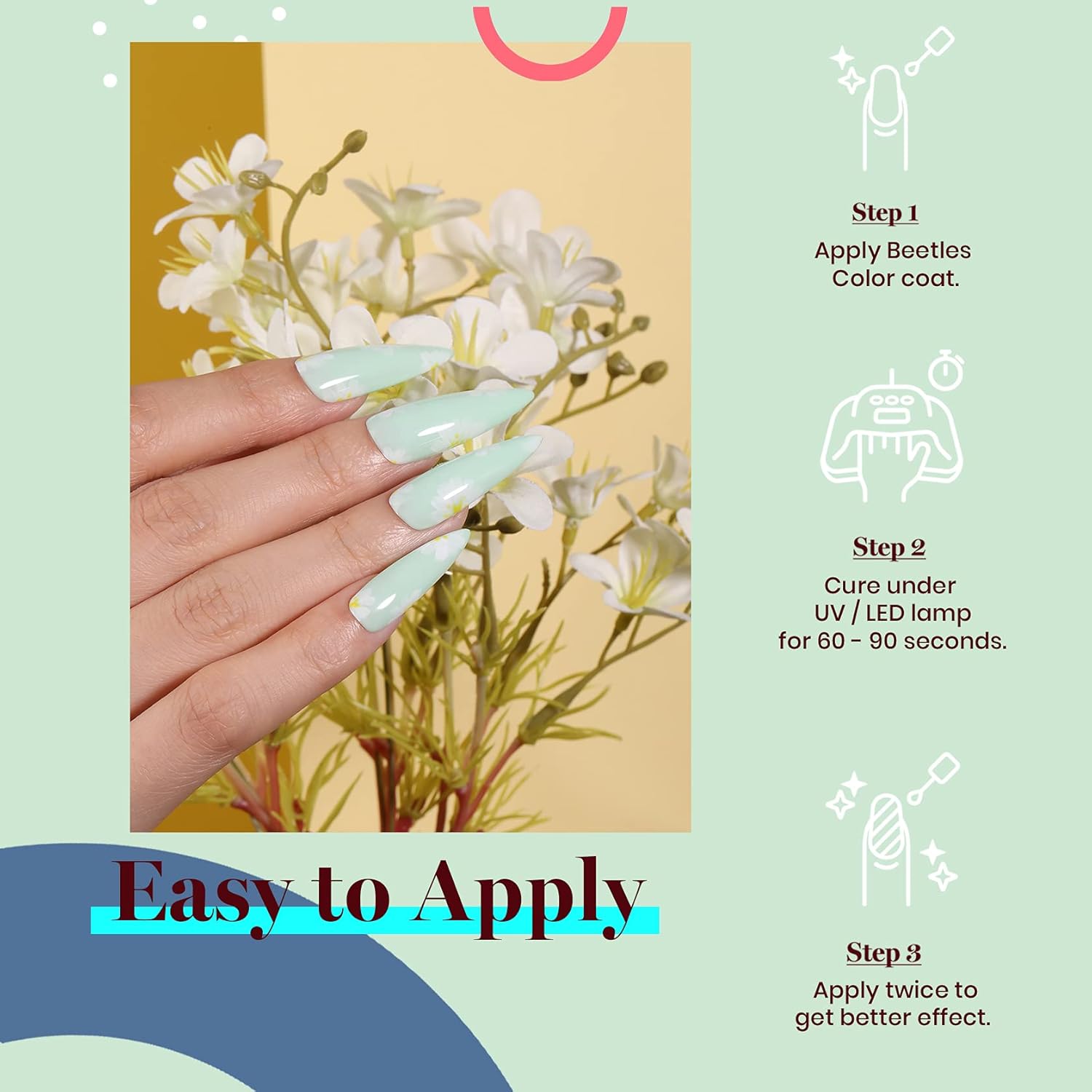 Beetles Gel Nail Polish 15ml Green Gel Polish Pastel Mint Green Color Gel Polish Soak off Uv Led Nail Lamp Nail Art Manicure Salon Salon DIY Gel Nail Design-Velvo Beauty