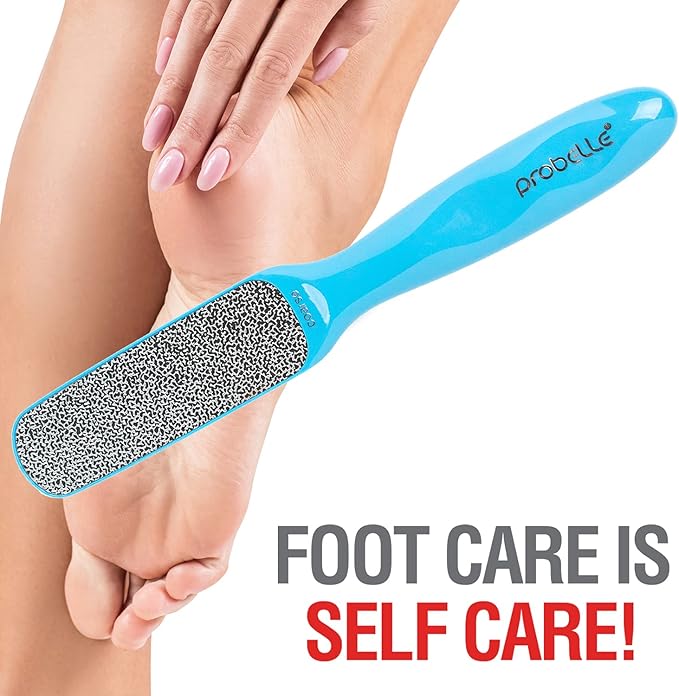 Probelle Double Sided Multidirectional Nickel Foot File Callus Remover - Immediately Reduces calluses and Corns to Powder for Instant Results, Safe Tool (Blue)-Velvo Beauty