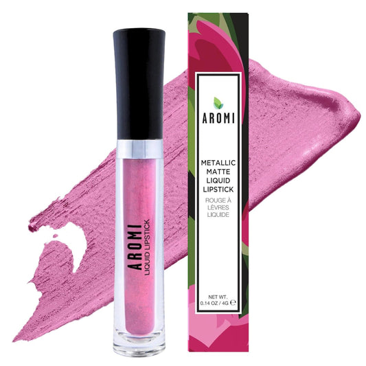Aromi Metallic Liquid Lipstick | Long-Lasting, Light Pink Lip Color with Shimmery Finish, Vegan & Cruelty-free, Waterproof (Cotton Candy)-Velvo Beauty