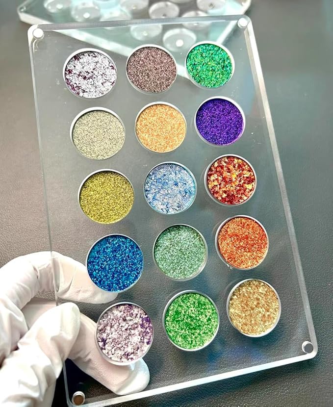 New EMPTY Magnetic Eyeshadow Palette DIY Acrylic All Transparent Elegant Eye Shadow Makeup Palette 26mm*15 holes-Velvo Beauty