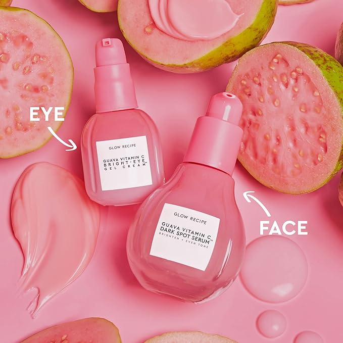 Glow Recipe Guava Vitamin C Brightening Eye Cream - Hydrating Under Eye Cream with Niacinamide, Peptides & Caffeine - Firming & Illuminating Dark Circles Under Eye Treatment for Puffiness (15ml)-Velvo Beauty