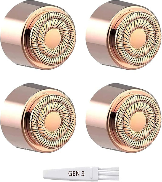 【Generation 3】Facial Hair Remover Replacement Heads for Finishing Touch Flawless Facial Hair Remover, Replacement Blades for Finishing Touch Flawless Gen 3 Hair Removal, 4 Pack-Velvo Beauty