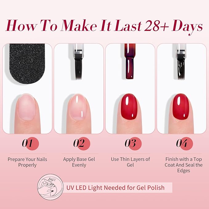 Born Pretty Jelly Burgundy Gel Nail Polish Ruby Red Glitter Cat Magnetic Eye Gel Nail Polish Fall Winter Blood Cherry Wine Red Gel Polish Glitter Soak Off Nail Art Salon Manicure Home Gift 7ml 6pcs-Velvo Beauty