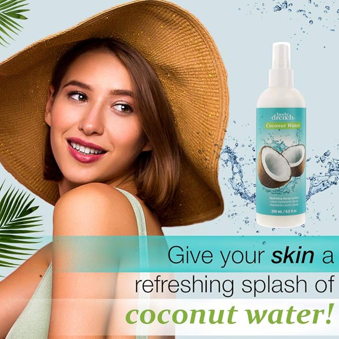 Body Drench Coconut Water Hydrating Spray Lotion for All Skin Types, 8.5 fl oz-Velvo Beauty