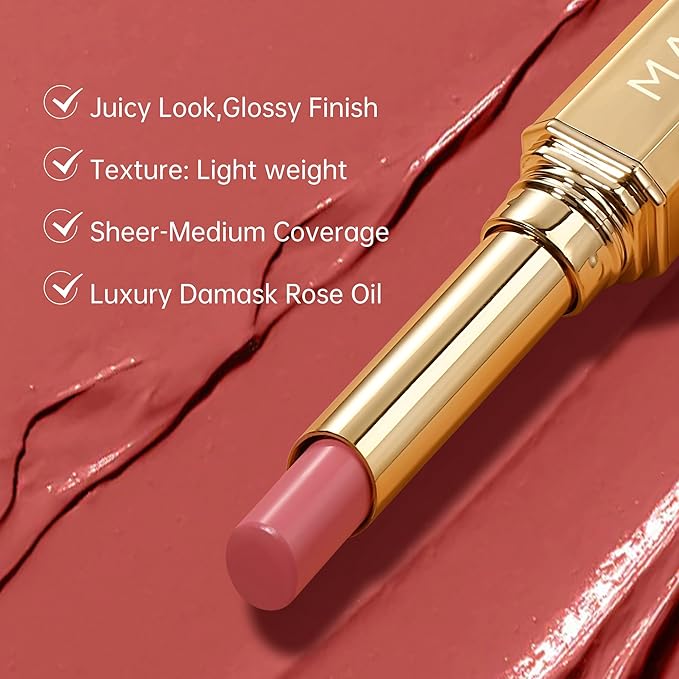MAKI YIKA Pink Lipstick for Women Moisture Hydrate Lipsticks Glossy Light Pink Lipsticks Sheer Finish Lightweight Tinted Lip Balm (Z07 Lip Soul)-Velvo Beauty