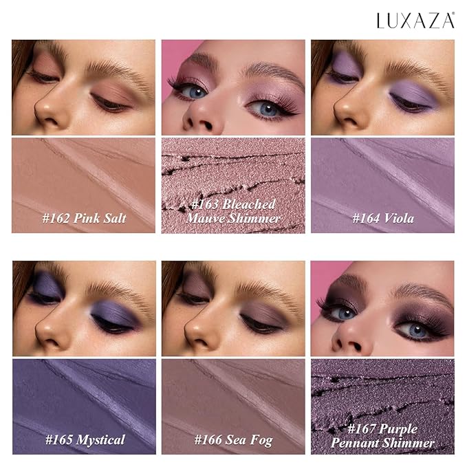 Purple Eyeshadow Stick Makeup 6PCS Set, Metallic Shimmer Matte Cream Eye Shadow Palette Brightener Pencil Crayon - BLUEBERRY-Velvo Beauty
