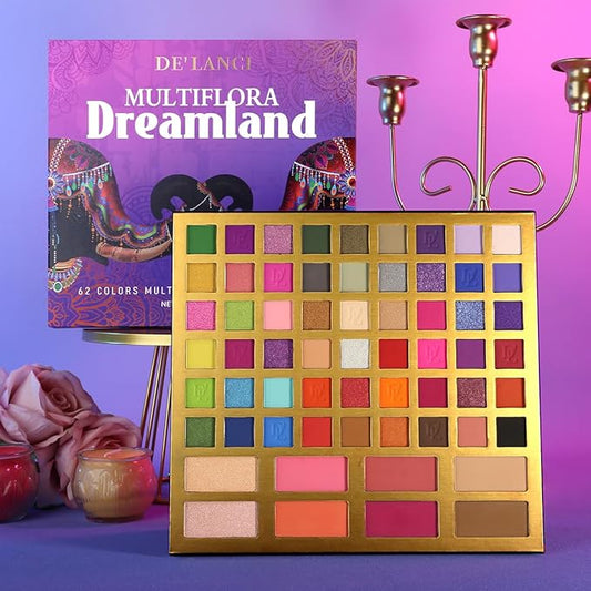 Large Eyeshadow Palette for Makeup Beginners, DE'LANCI Big Colorful All In One Makeup Palette for Stage Makeup, Blush Highlighter Contour Full Highly Pigmented Makeup Pallet Teen Holiday Gifts-Velvo Beauty