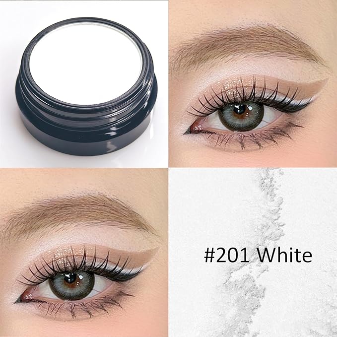 Erinde White Matte Eyeshadow Palette, Single White Pressed Powder Eye Shadow, Ultra-Blendable, Pigmented Color, Long Lasting, Halloween Blood Makeup Base, Cruelty-Free & Vegan-Velvo Beauty