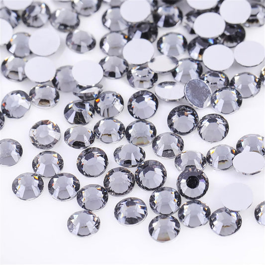 3000 Pieces SS12 3mm Flatback Rhinestones Clear Glass Round Gems Crystals for Nail Art DIY Crafts Clothes Shoes Bags (Light Grey)-Velvo Beauty