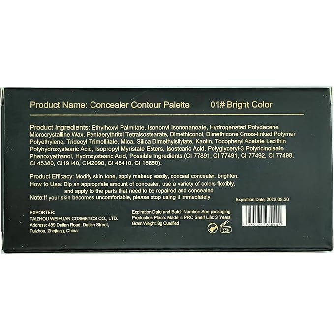 Concealer Contour Palette, 6 In 1 Color Correcting Concealer Contour Makeup Palette, Contouring Foundation Highlighting Makeup Kit for Dark Circles, Blemish With 2 Packs Brush (1#)-Velvo Beauty