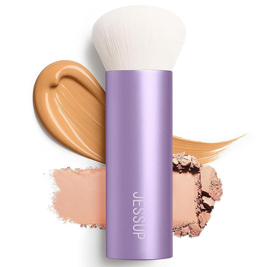 Jessup Professional Foundation Brush for Liquid, Cream and Powder, Large Dense Face Makeup Brush for Natural Flawless Finish, Luxury Purple AS004-Velvo Beauty