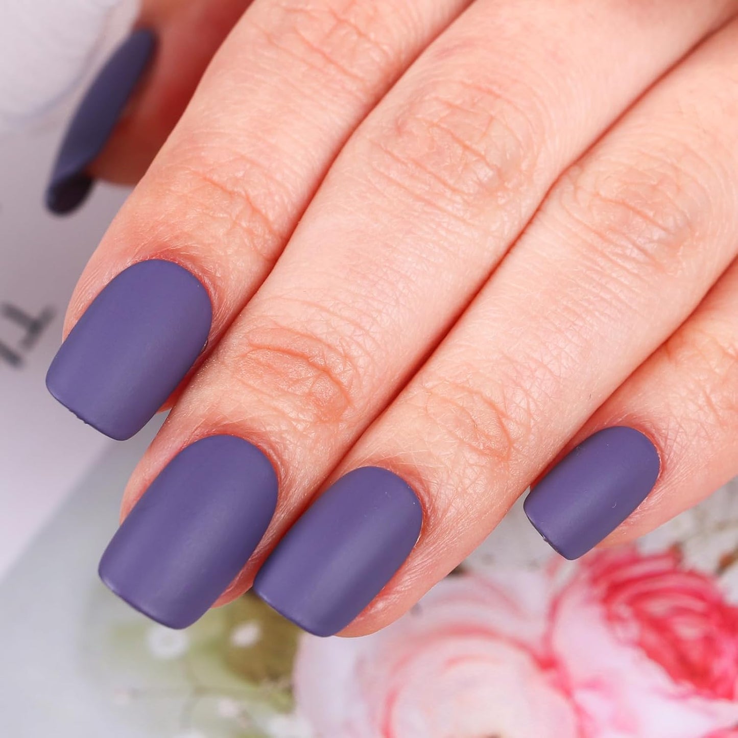 Matte Nail Polish Air Dry Nail Lacquer for Nail Art Varnish, Mist Effect Matte Finish Velvet Nail Polish, 0.35 fl oz (Dusty Blue-06, 10 ML)-Velvo Beauty