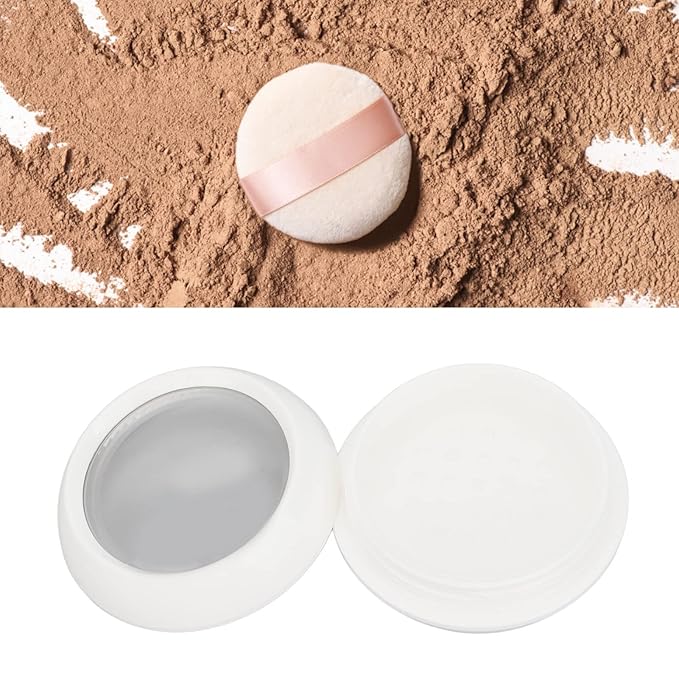 Dioche Loose Powder Container with Puff Sifter Lids, Plastic Refillable Empty Loose Powder Puff Case Face Powder Blusher Makeup Cosmetic Jars Containers for Travel Daily Use-Velvo Beauty
