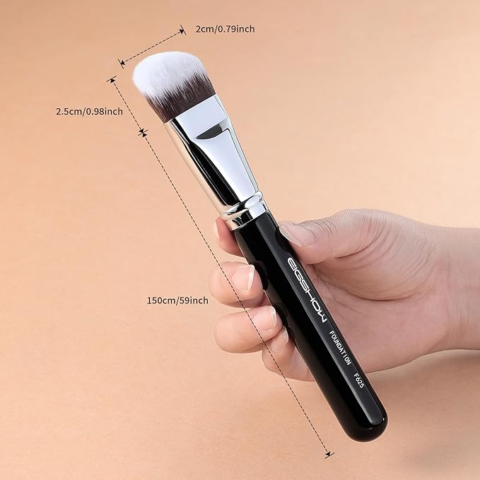 Foundation Brush, EIGSHOW Pro Slanted Brushes Angled Bristles Mask Kabuki Face Brush Perfect for Powder Liquid Cream Buffing Blending (F625)-Velvo Beauty