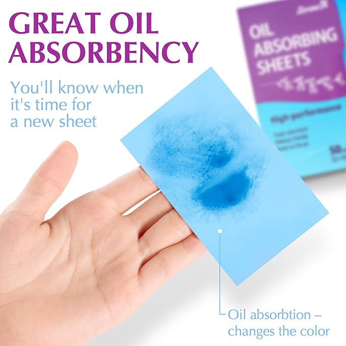 Premium Oil Absorbing Sheets for Face - 6 pack (300 sheets) - Makeup Friendly Oil Blotting Sheets for Face - Blotting Papers for Face with Oily Skin-Velvo Beauty