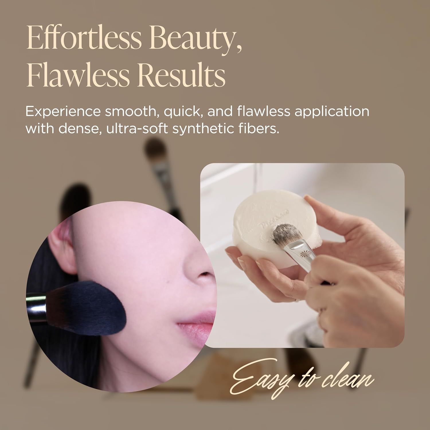 Piccasso 133 Fixing Powder Brush – Soft Synthetic Bristles for Setting Powder, Smooth and Flawless Face Makeup, Gentle Coverage for Pores and Texture, Korean Professional Makeup Brush for Daily Use-Velvo Beauty