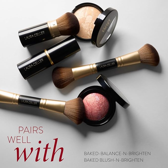LAURA GELLER NEW YORK Face It All 2pc Makeup Brush Set - Retractable Airbrush Kabuki Brush + Dual-Ended Blush and Bronzer Brush-Velvo Beauty