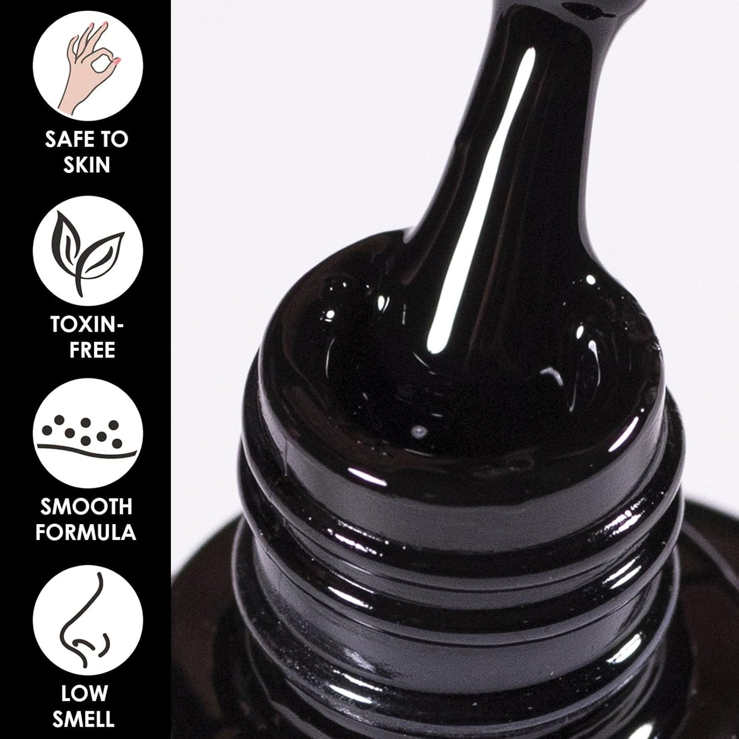 Matte Black Nail Polish - Matte Finish Black Fingernail Polish - Fast Drying Nail Varnish Mist Effect - Silky Velvet Nail Lacquer For Women Girls Manicure DIY at Home - No Need Bake-Velvo Beauty