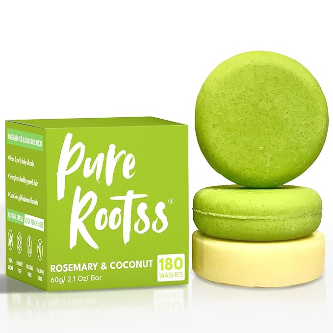 Rosemary Shampoo and Conditioner Bar Set 3 - Hair Growth, Regrowth, and Anti Hair Loss - Natural Solid Shampoo Bars for Women with Straight, Curly Hair for Thinning, Thickening Sulfate & Silicone free-Velvo Beauty