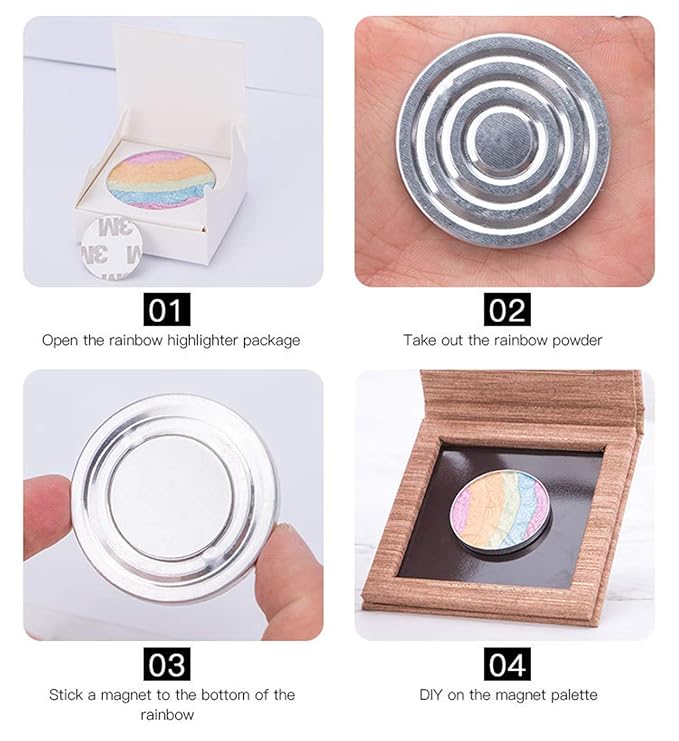 Pro 6 Colors 3D Baked Rainbow Highlighter Eyeshadow Makeup Palette Xmas Cosmetic Blusher Shimmer Powder Contouring Kit Unicorn Blush-Velvo Beauty