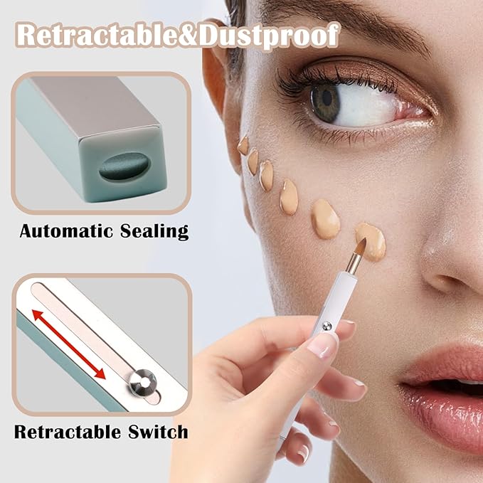 3 Pack Lip Brush for Lipstick Makeup Brushes Double-Ended Retractable Lip Brush with Cap Dustproof for Lipstick Gloss Creams Portable with Cap(Black + Gold + Silver)-Velvo Beauty