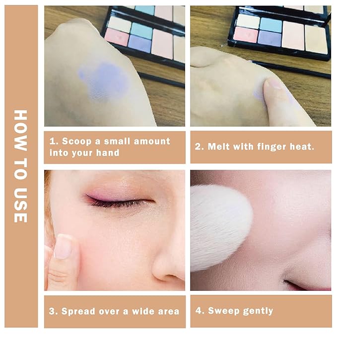 Color Corrector Palette Concealer Contour Palette Natural Brighten Long Lasting Highlighter Correcting Concealer Cream Foundation Palette For Flawless Skin Tone (Set A + Brush #270)-Velvo Beauty