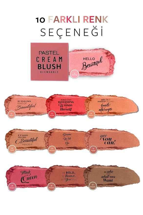 Pastel Cream Blush 41 | Pink | Fresh | Healthy & Natural Look | Ligh Weighted Formula | Sebum Control Richly Pigmented | Easily Blendable | Long Lasting | Semi Matte | 0.18 oz.-Velvo Beauty